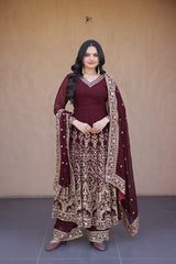 Kara Premium Embroidery Coding Anarkali Suit