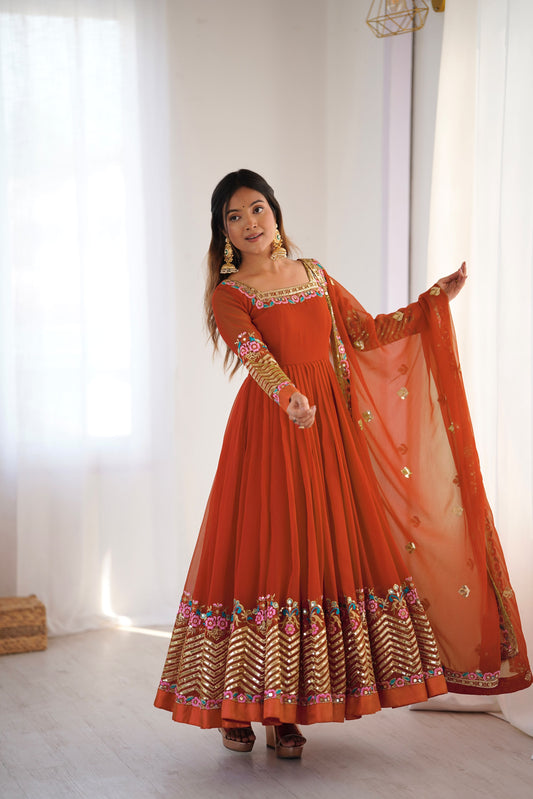 Deepali Readymade Gown With Dupatta
