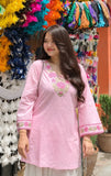 Pink Floral Embroidered Co-Ord Set for Women