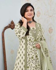 Elegant Green Color Kurti Pant Set