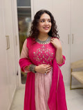 Elegance Anarkali Kurti With HandWork Pant Set