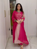 Elegance Anarkali Kurti With HandWork Pant Set