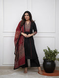 Elegance A Line Kurti With Original Mirror Work Kurti Pant Set