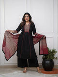 Elegance A Line Kurti With Original Mirror Work Kurti Pant Set