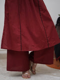 Embroidered A Line Kurti With Original Mirror Work Kurti Pant Set