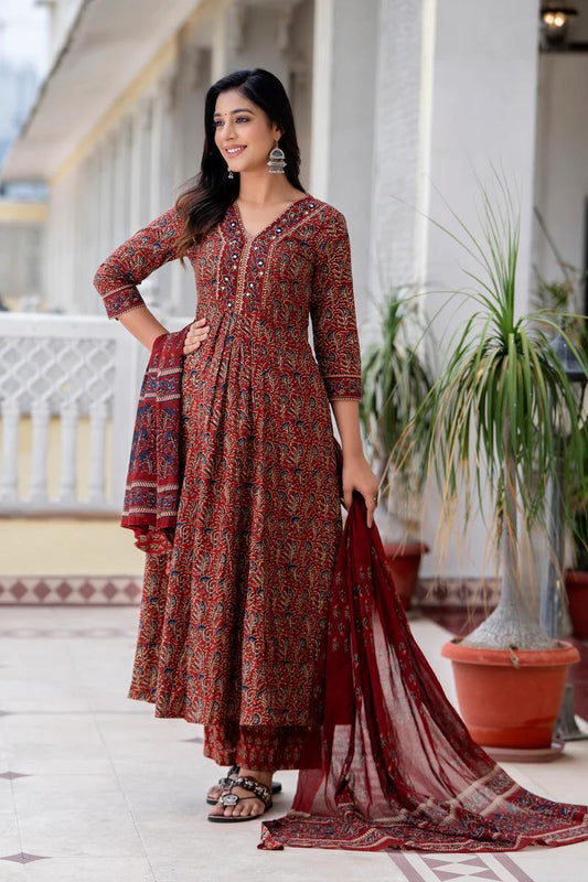 Amrita Cotton Printed Kurti Pant Set