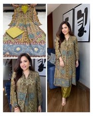 Freya Pure Natural Crape Ajrakh Print Cord Set