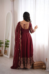 Satakshi Silk Embroidery Coding Anarkali Suit