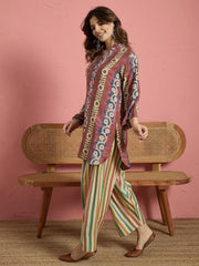 Traditional Multicolor Kurti Pair With Farsi Salwar
