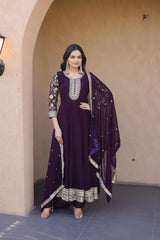 Kyra Silk Embroidery Coding Anarkali Suit