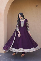 Kyra Silk Embroidery Coding Anarkali Suit