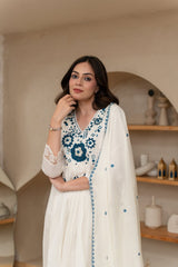 Mitiksha Embroidered Cotton Kurti Pant Set