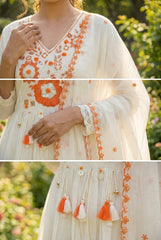 Mitiksha Embroidered Cotton Kurti Pant Set