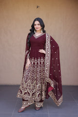 Kara Premium Embroidery Coding Anarkali Suit