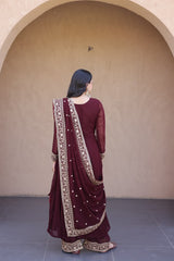Kara Premium Embroidery Coding Anarkali Suit