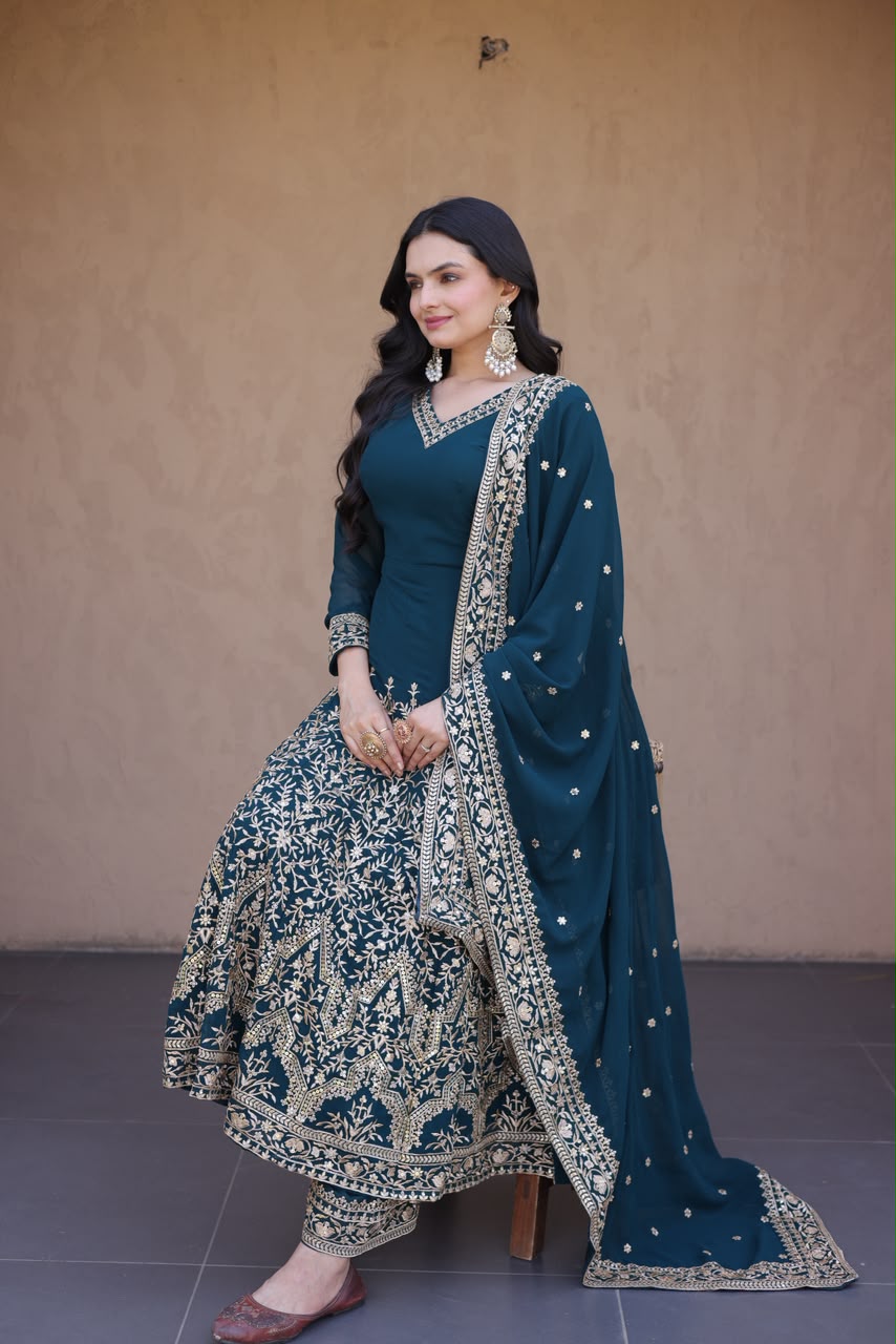 Maria Premium Embroidery Coding Anarkali Suit (Copy)