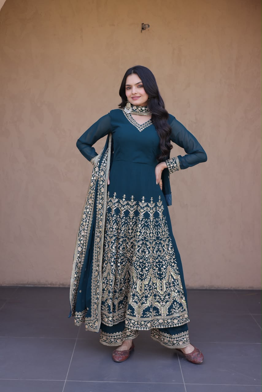 Maria Premium Embroidery Coding Anarkali Suit (Copy)