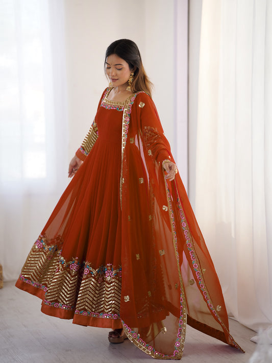 Deepali Readymade Gown With Dupatta