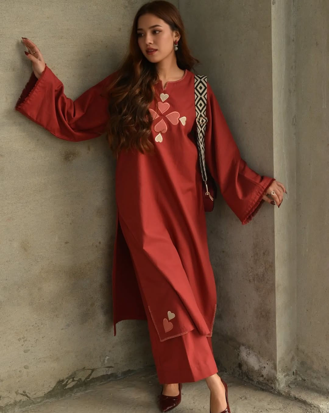 Women's Premium Cotton Embroidered Kurti Set