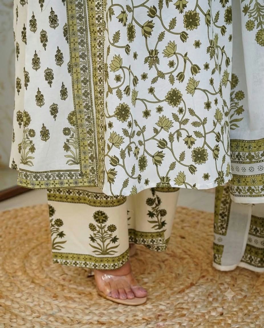 Elegant Green Color Kurti Pant Set