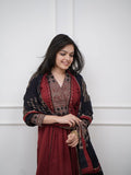 Embroidered A Line Kurti With Original Mirror Work Kurti Pant Set