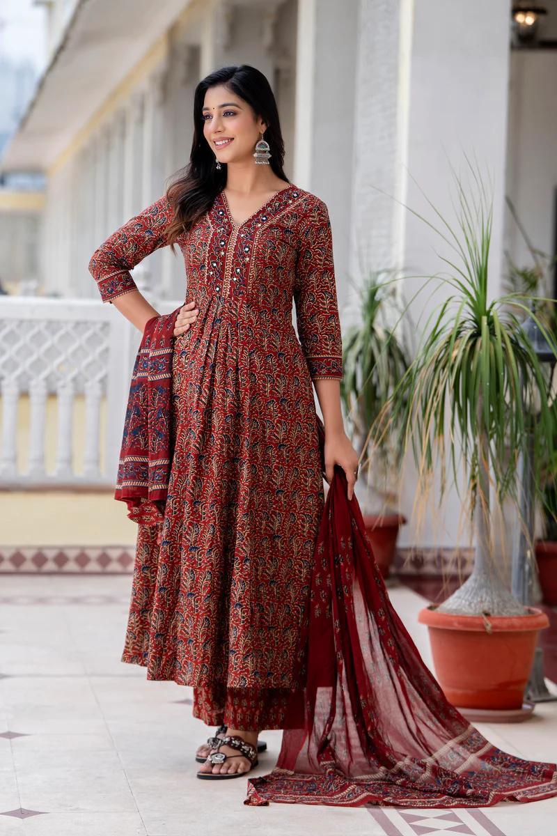 Amrita Cotton Printed Kurti Pant Set