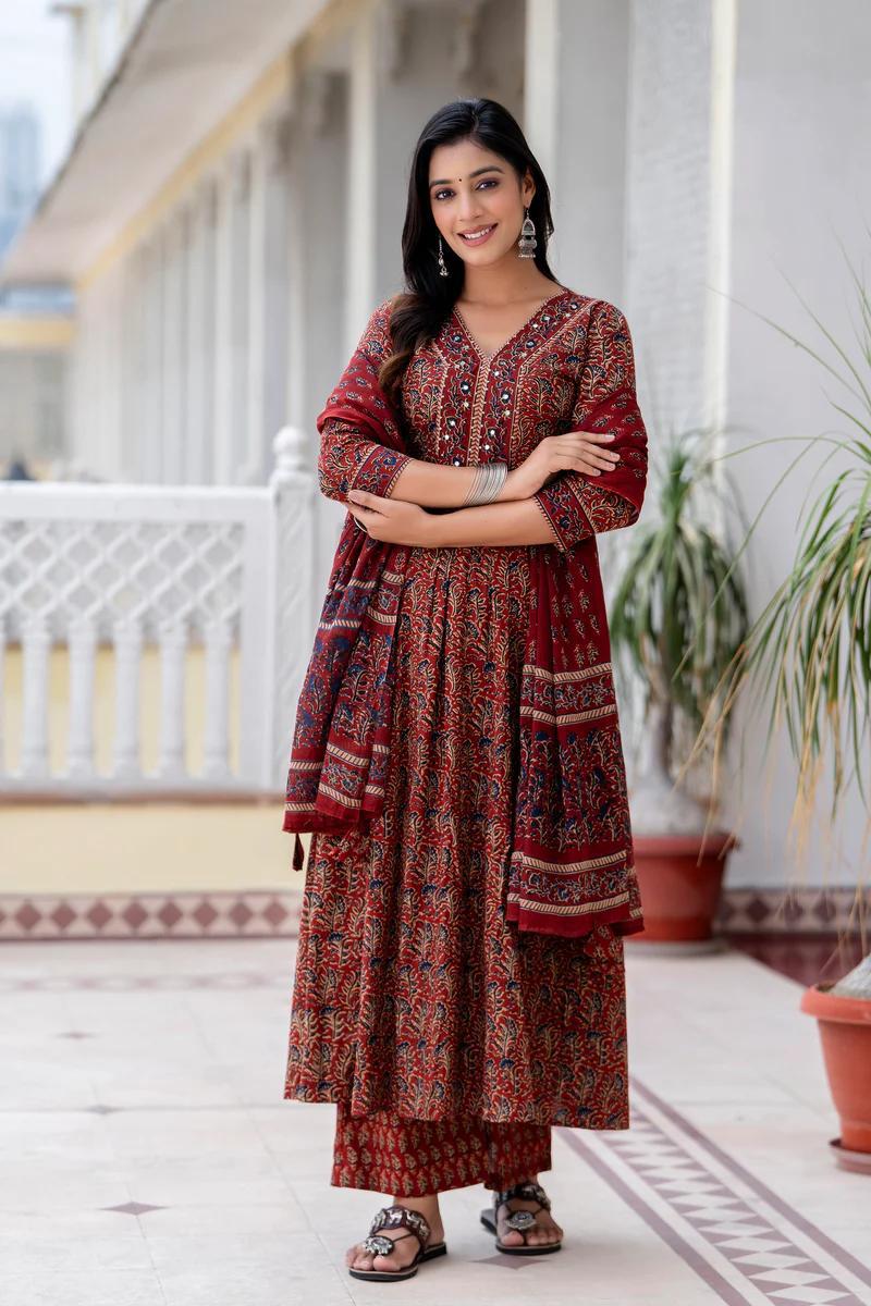 Amrita Cotton Printed Kurti Pant Set