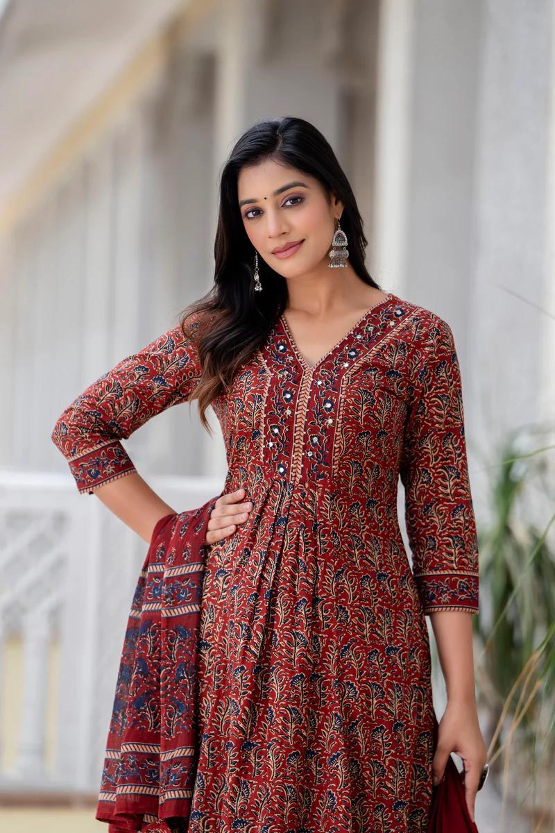 Amrita Cotton Printed Kurti Pant Set