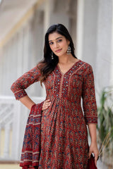 Amrita Cotton Printed Kurti Pant Set
