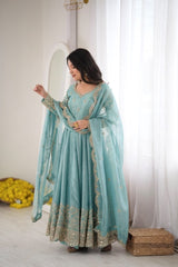 Fendy Silk Embroidery Coding Anarkali Suit