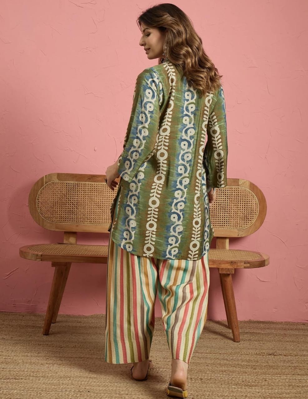 Traditional Multicolor Kurti Pair With Farsi Salwar