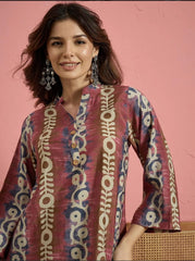 Traditional Multicolor Kurti Pair With Farsi Salwar