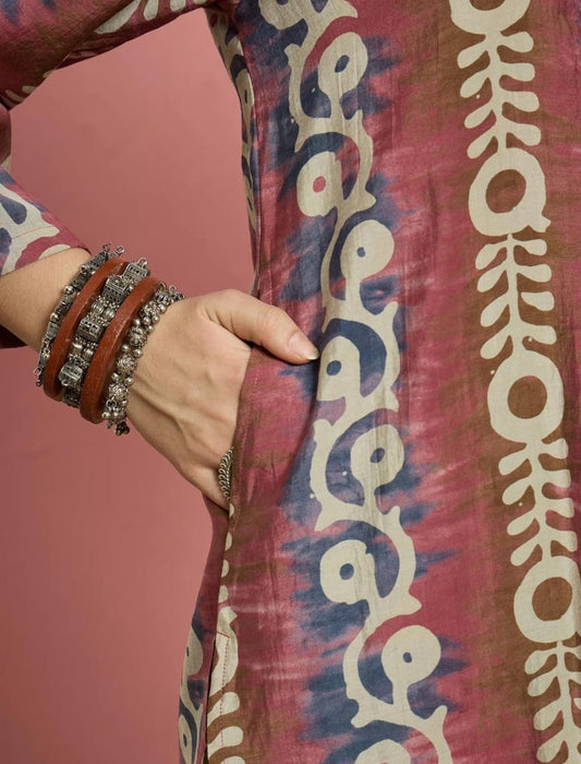 Traditional Multicolor Kurti Pair With Farsi Salwar