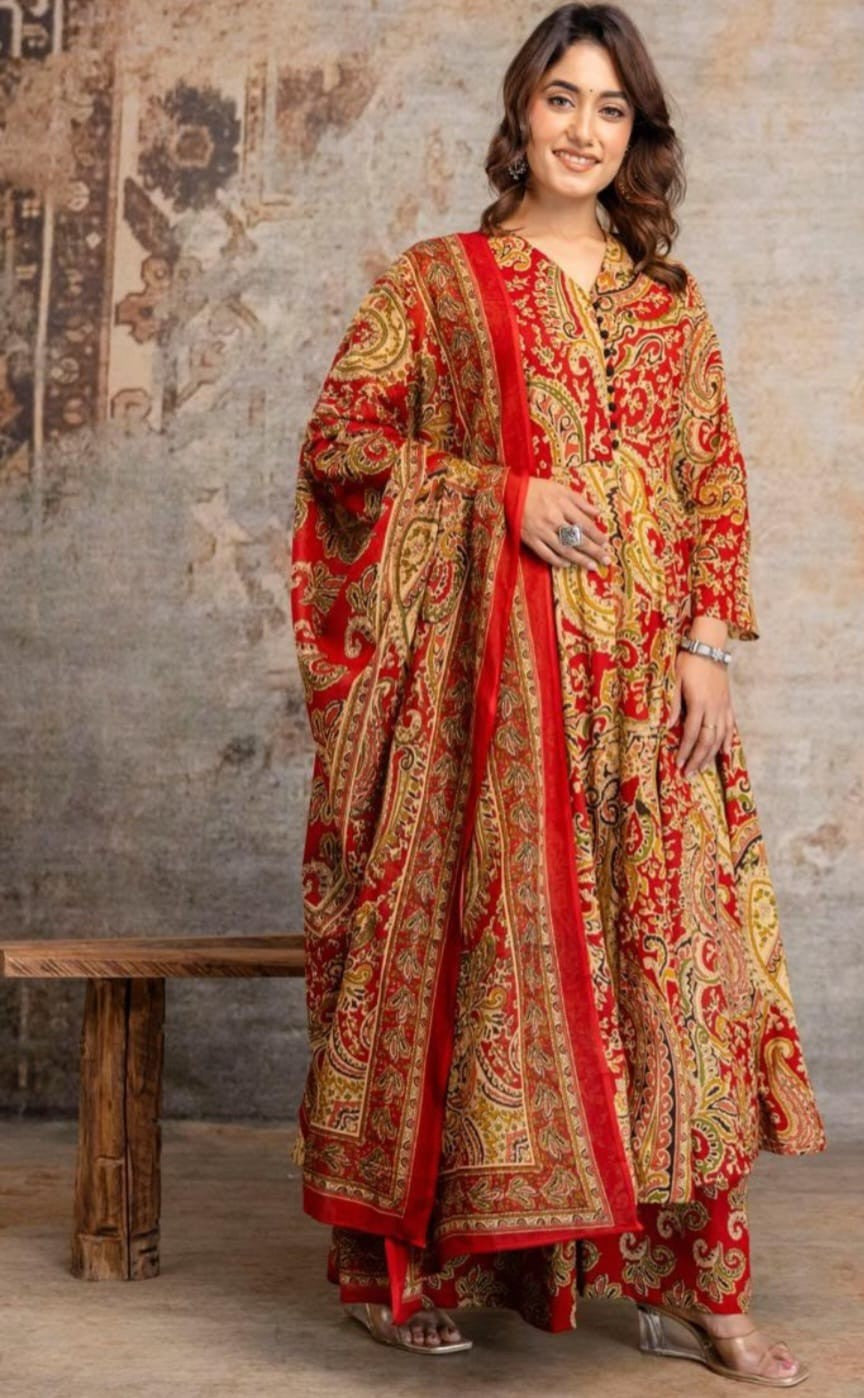 Azarkha print anarkali dress