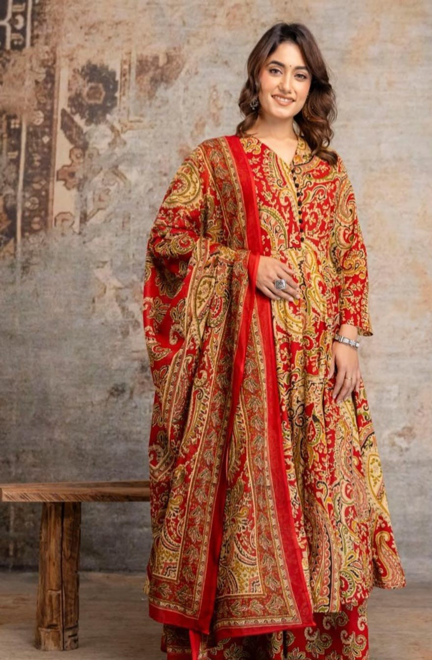 Azarkha print anarkali dress