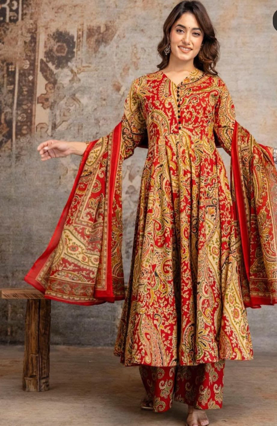 Azarkha print anarkali dress