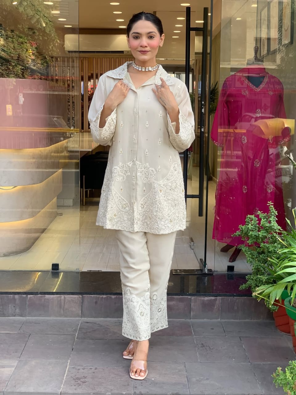 Party Wear Look Pure Chanderi Silk COORD SET Set