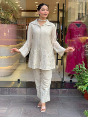 Party Wear Look Pure Chanderi Silk COORD SET Set