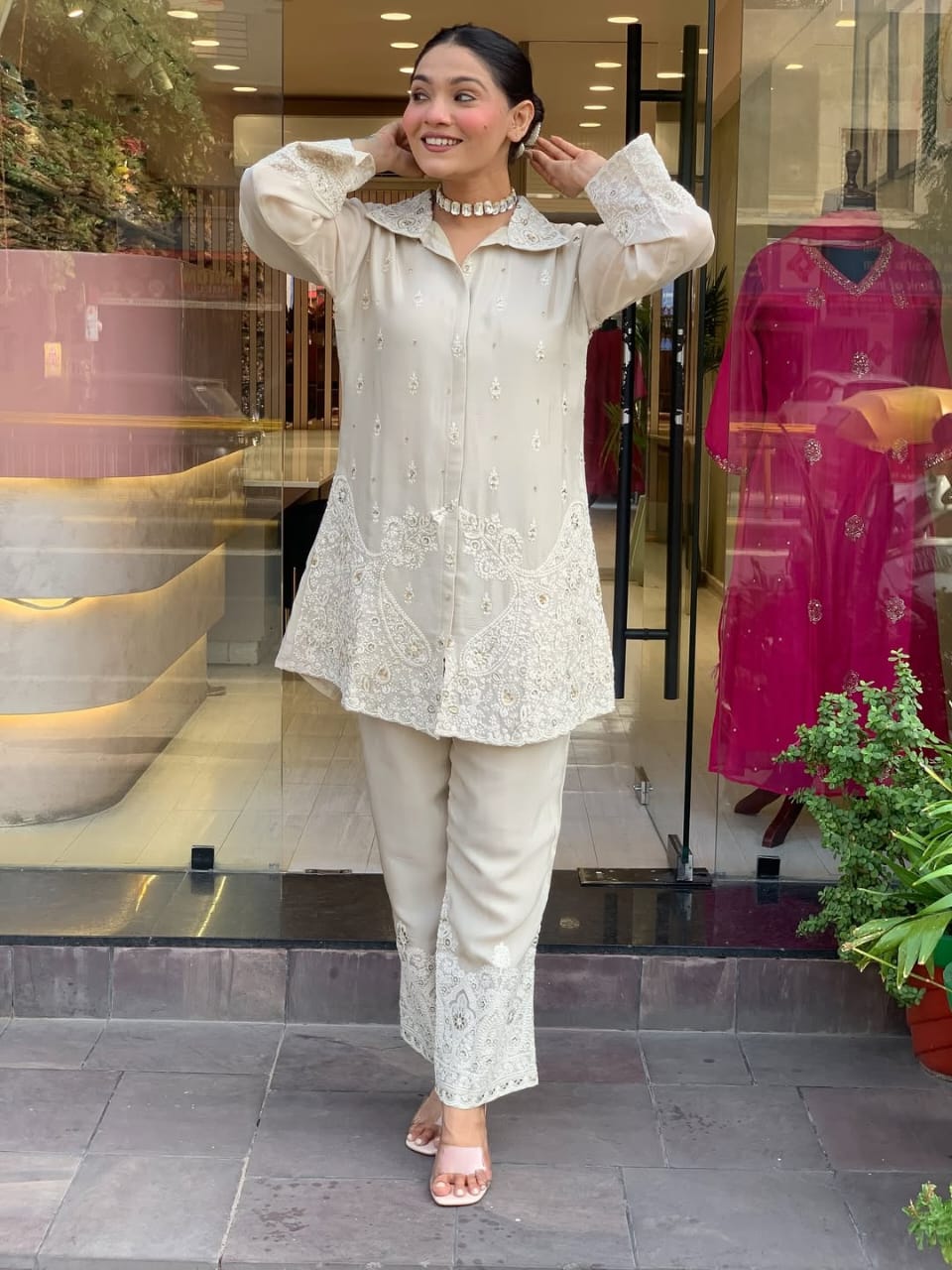 Party Wear Look Pure Chanderi Silk COORD SET Set