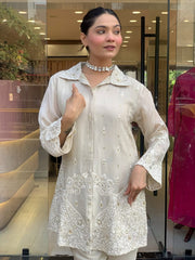 Party Wear Look Pure Chanderi Silk COORD SET Set
