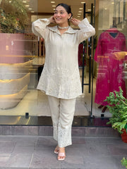 Party Wear Look Pure Chanderi Silk COORD SET Set