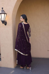 Kyra Silk Embroidery Coding Anarkali Suit