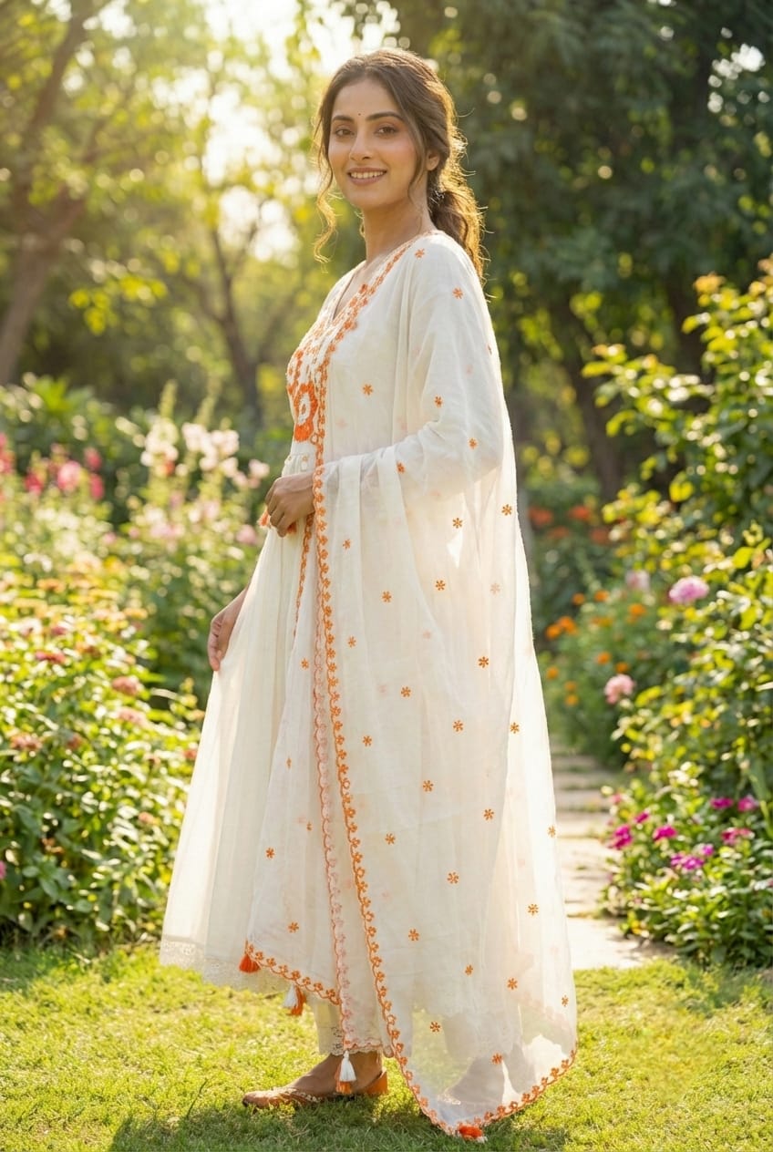 Mitiksha Embroidered Cotton Kurti Pant Set